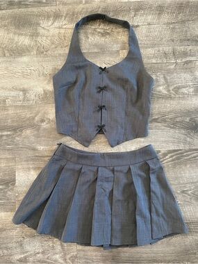 SHEIN Charcoal Gray Two-Piece Skirt Set 🐨